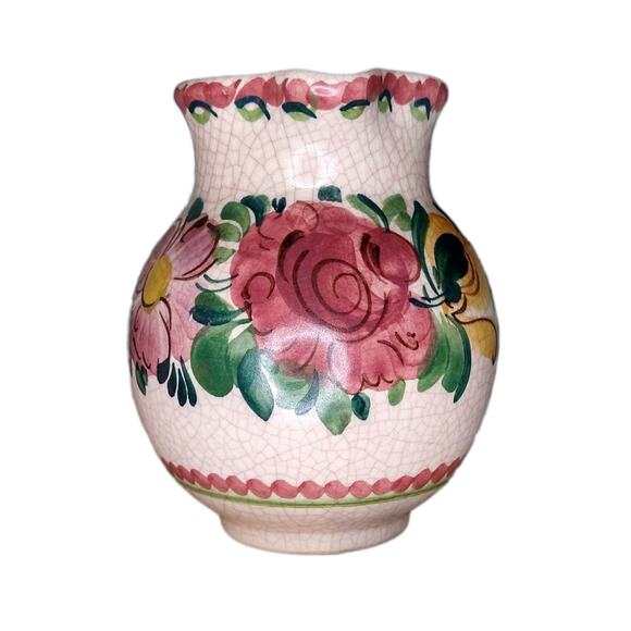 Syrup Jug GMUNDNER KERAMIK Austria Hand Painted Flowers Milk Pitcher - Picture 2 of 7